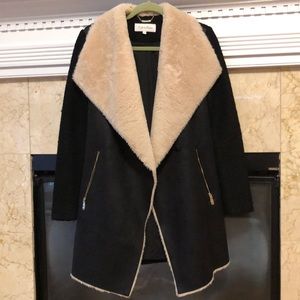 CalvinKlein black faux fur coat
